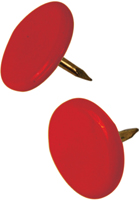 HILLMAN 122673 Thumb Tack, 15/64 in Shank, Steel, Painted, Red, Cap Head,