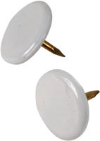 HILLMAN 122674 Thumb Tack, 15/64 in Shank, Steel, Painted, White, Cap Head,