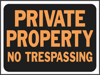 HY-KO Hy-Glo Series 3025 Identification Sign, Rectangular, PRIVATE PROPERTY