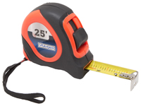 Vulcan 26-7.5X25-R Tape Measure, 25 ft L Blade, 1 in W Blade, Steel Blade,