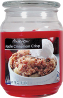 CANDLE-LITE 3297021 Jar Candle, Apple Cinnamon Crisp Fragrance, Crimson