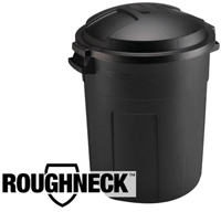 Roughneck 289200BLA Non-Wheeled Trash Can, 20 gal, 26.19 in L x 21.88 in W x