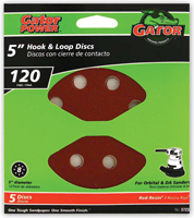 Gator 3723 Sanding Disc, 5 in Dia, 120 Grit, Fine, Aluminum Oxide Abrasive,