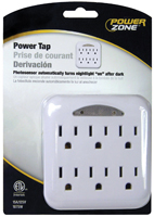PowerZone OR801105 Outlet Tap, 125 V, 6 -Outlet, White
