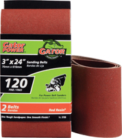 Gator 3155 Sanding Belt, 3 in W, 24 in L, 120 Grit, Fine, Aluminum Oxide