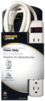PowerZone OR801115 Power Outlet Strip, Right Angle Plug, 6 -Socket, 15 A,