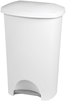 Sterilite 10968004 Waste Basket; 11 gal Capacity; Plastic; White; 25 in H