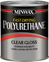 Minwax 230004444 Polyurethane Paint, Gloss, Liquid, Clear, 0.5 pt, Can