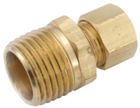 Anderson Metals 750068-0606 Pipe Connector, 3/8 in, Compression x Male,