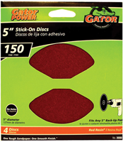 Gator 3000 Stick-On Sanding Disc, 150-Grit, Fine Grade, Aluminum Oxide, 5 in