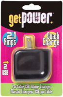 GetPower GP-AC2USB-BLK USB to AC Home Adapter, 2.1 A Charge, Black