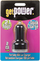 GetPower GP-DC2USB-BLK USB to DC Car Adapter, 2.4 A Charging, Black