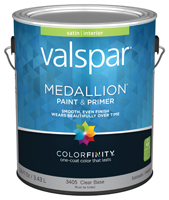 Valspar 027.0003405.007 Wall Paint; Satin; Satin Clear Base; 1 gal Can