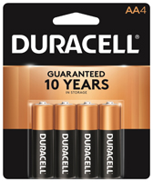 DURACELL COPPERTOP MN1500 MN1500B4Z Battery, 1.5 V Battery, AA Battery,