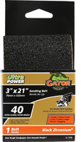 Gator 7778 Sanding Belt, 3 in W, 21 in L, 40 Grit, Extra Coarse, Zirconium