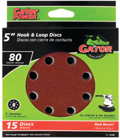 Gator 4142 Sanding Disc, 5 in Dia, 80 Grit, Medium, Aluminum Oxide Abrasive,