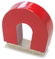 Magnet Source 07279 Horseshoe Magnet, 1 in Dia, 1 in W, Red