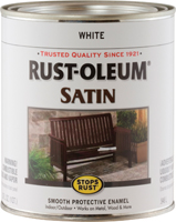 RUST-OLEUM STOPS RUST 7791502 Satin Enamel, Satin, White, 1 qt, Can