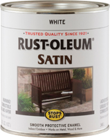 RUST-OLEUM STOPS RUST 7791502 Satin Enamel, Satin, White, 1 qt, Can