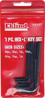 Eklind 69207 Hex Key Set, 7-Piece, Steel, Black