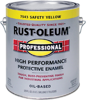 RUST-OLEUM PROFESSIONAL 7543402 Enamel, Gloss, Safety Yellow, 1 gal Can