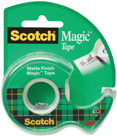 Scotch Magic 105 Office Tape; 300 in L; 3/4 in W; Plastic Backing