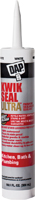 DAP KWIK SEAL ULTRA 18897 Siliconized Sealant, White, 0 to 150 deg F, 10.1