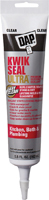 DAP KWIK SEAL ULTRA 18915 Siliconized Sealant, Clear, 0 to 170 deg F, 5.5 oz