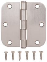 ProSource 20347SNX Door Hinge, Steel, Satin Nickel, Loose Pin, 180 deg Range