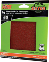 Gator 4075 Sanding Sheet, 4-1/2 in L, 4-1/2 in W, Coarse, 60 Grit, Aluminum