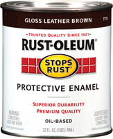 RUST-OLEUM STOPS RUST 7775502 Protective Enamel, Gloss, Leather Brown, 1 qt