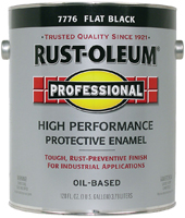 RUST-OLEUM PROFESSIONAL 7776402 Protective Enamel, Flat, Black, 1 gal Can