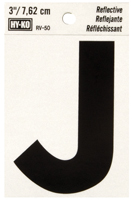 HY-KO RV-50/J Reflective Letter; Character: J; 3 in H Character; Black