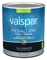 Valspar 027.0003405.005 Wall Paint; Satin; Satin Clear Base; 1 qt Can