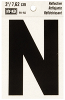 HY-KO RV-50/N Reflective Letter, Character: N, 3 in H Character, Black