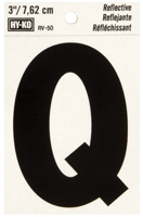 HY-KO RV-50/Q Reflective Letter; Character: Q; 3 in H Character; Black