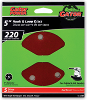 Gator 3781 Sanding Disc, 5 in Dia, 220 Grit, Extra Fine, Aluminum Oxide