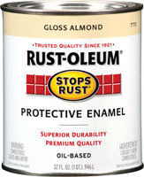 RUST-OLEUM STOPS RUST 7770502 Protective Enamel, Gloss, Almond, 1 qt Can