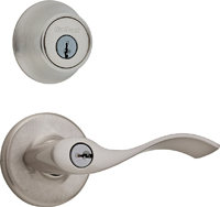 Kwikset 690BL-15P CP Deadbolt and Entry Lockset; 3 Grade; Satin Nickel;