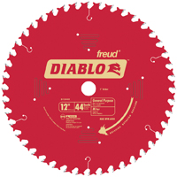 Diablo D1244X Circular Saw Blade, 12 in Dia, Carbide Cutting Edge, 1 in