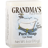 GRANDMA'S 60018 Pure and Natural Bar Soap White, White, 6 oz