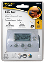 PowerZone TNID7111 Timer; 8 A; 2-Outlet; 24 hr Time Setting; 4 On/Off Cycles