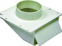 Lambro 143W Under Eave Vent, 5-3/4 in W Hood, 2-1/4 in H Hood, 4 in Duct,