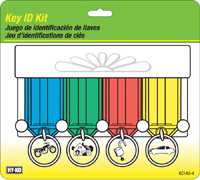 HY-KO KC143-4 Key Identification Tag Kit, Plastic