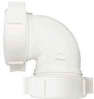 Plumb Pak PP55-5W Drain Pipe Elbow, 1-1/2 in, Slip-Joint, Polypropylene,