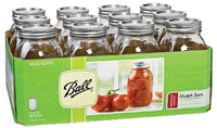 Ball 62000 Mason Jar, 1 qt Capacity, Glass