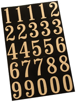 HY-KO MM-3N Packaged Number Set, 1-3/4 in H Character, Gold Character, Black