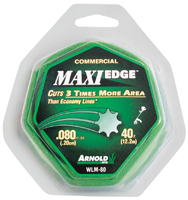 ARNOLD Maxi Edge WLM-80 Trimmer Line, 0.08 in Dia, 40 ft L, Polymer, Green