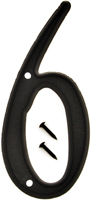 HY-KO PN-29/6 House Number, Character: 6, 4 in H Character, Black Character,