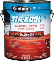 Gardner SK-7701 Elastomeric Roof Coating, White, 3.4 L Pail, Liquid